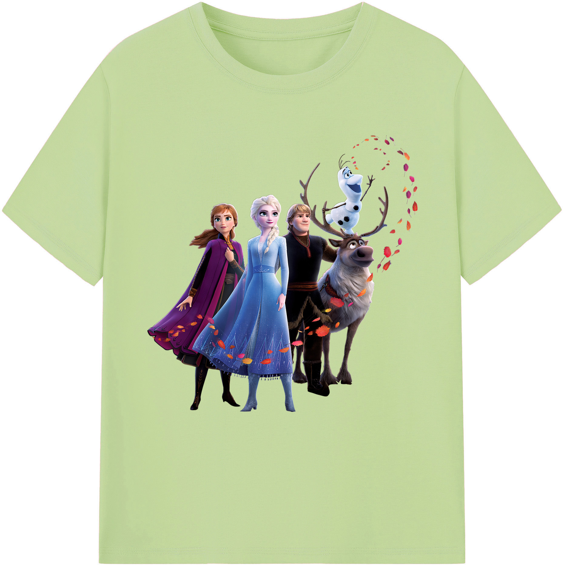 （画像用） アナと雪の女王 アンナ エルサ Frozen Anna Elsa 綿100％半袖Tシャツ（フロントプリント）